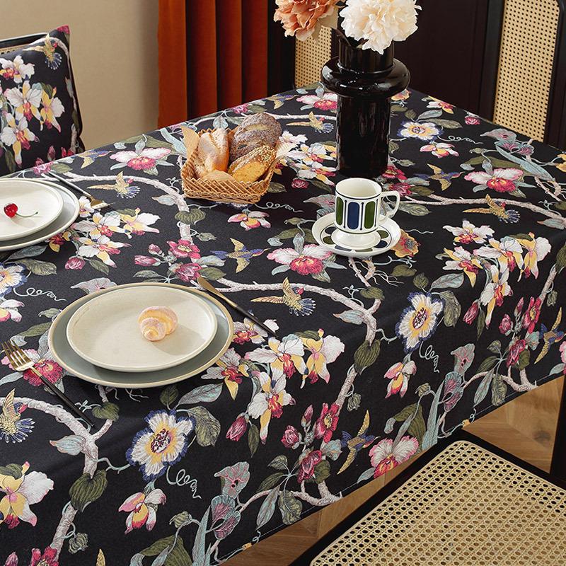 Flowers And Birds, High-End Sense Of Country Atmosphere, Dining Table Cloth, Coffee Table Cover Cloth, Retro Pastoral Round Table Cloth
