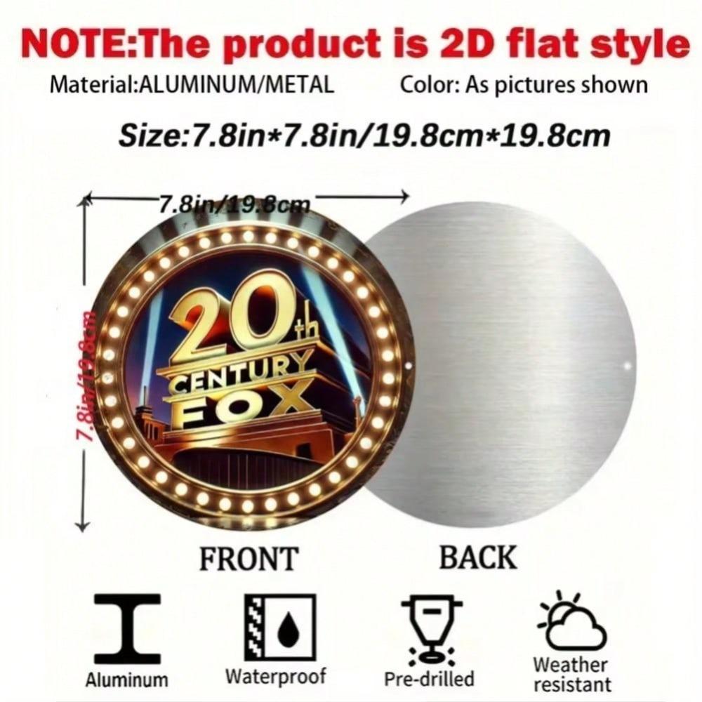 אמנות קיר ממתכת המאה ה-20 פוקס הוליווד שלט סרט פלאק עמיד לשימוש פנימי