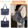 Women Denim Shoulder Bag Fashion Shoulder Purse Large Capacity Simple Tote Handbag Stylish Shopping Bag Trendy Commuting Bag
