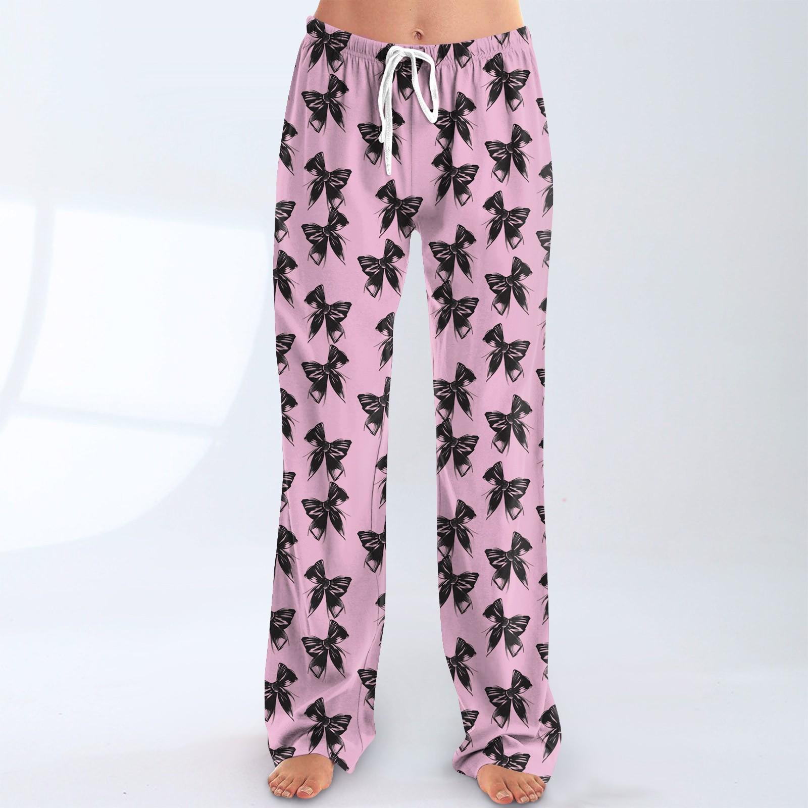 

Женские пижамные штаны, одежда для сна, повседневные брюки с эластичной резинкой на талии, удобные прямые свободные брюки для йоги M чёрный