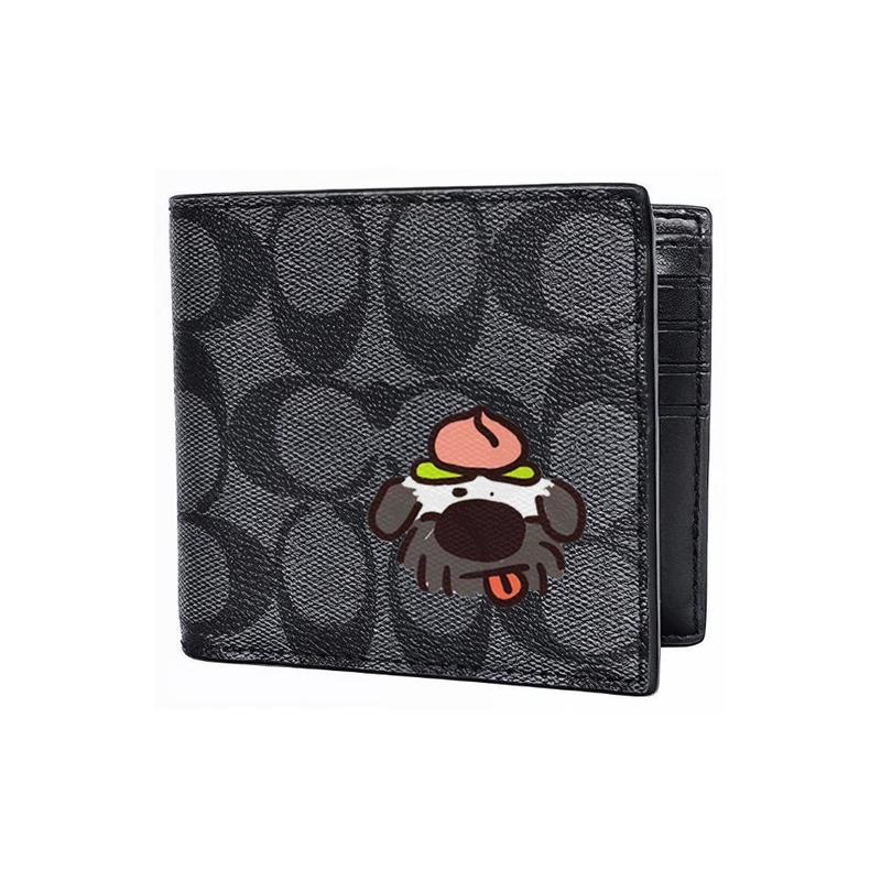 

COACH [Customized bag] 3 IN 1 Wallet MAY All the Way Gothic Oracle Leather Wallet Men s Black peach puppy чорний