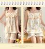Women's Cloud Cotton Camisole Pajamas with Built-in Bra - Summer Sweet Style, Two-Piece Shorts Set, Wear Indoors or Out.