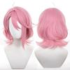 Pink Short Full Wig for Anime Includes Wig Perfect for Comiket School Cultural and Costumes Wig, Heat-Resistant, Cosplay, Costumes, Net, Unisex,