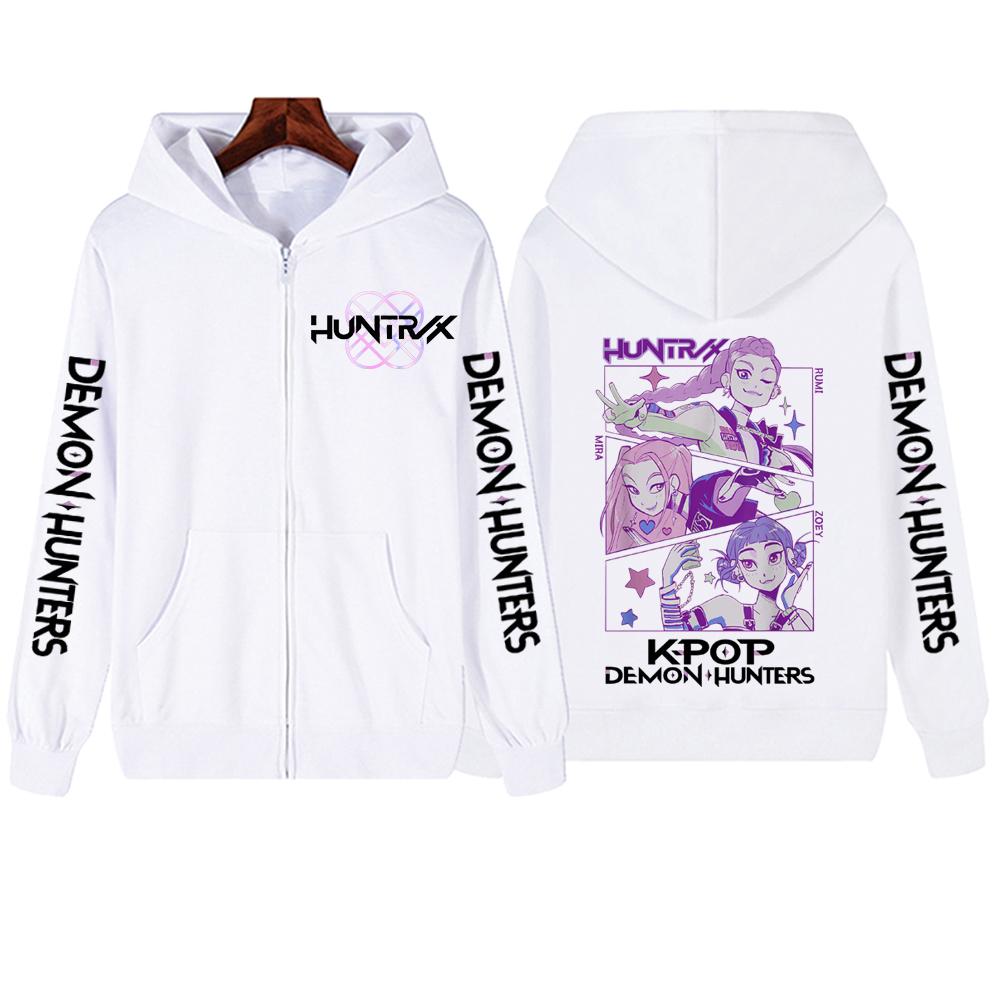 

Anime K-Pop Demon Hunters Zipper Hoodie Harajuku Pullover Tops Streetwear Sweatshirt S