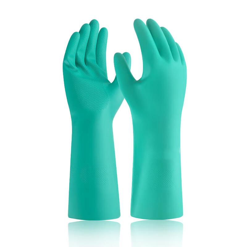 Manlu Thickened Green Acid-Alkali Resistant Work Gloves L