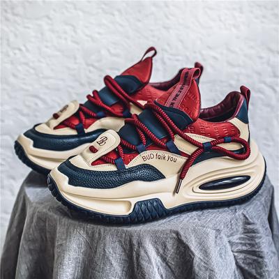 Men's Shoes Spring Outdoor Running Wear-resistant Thick-soled Heightening Sports Trendy Shoes Student Campus Style Versatile Dad Shoes