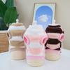 Fleece Pet Clothes Warm Striped Pull Ring Sweatshirt For Small Medium Dogs Teddy Bichon Pullover Puppy Sweater For Yorkie