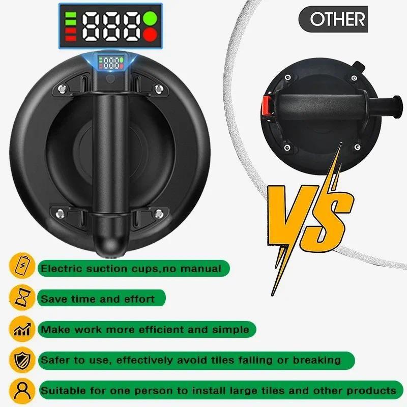 8 Inch LED Electric Vacuum Suction Cup Display Heavy Duty Vacuum Lifter Powerful Granite Tile Tools