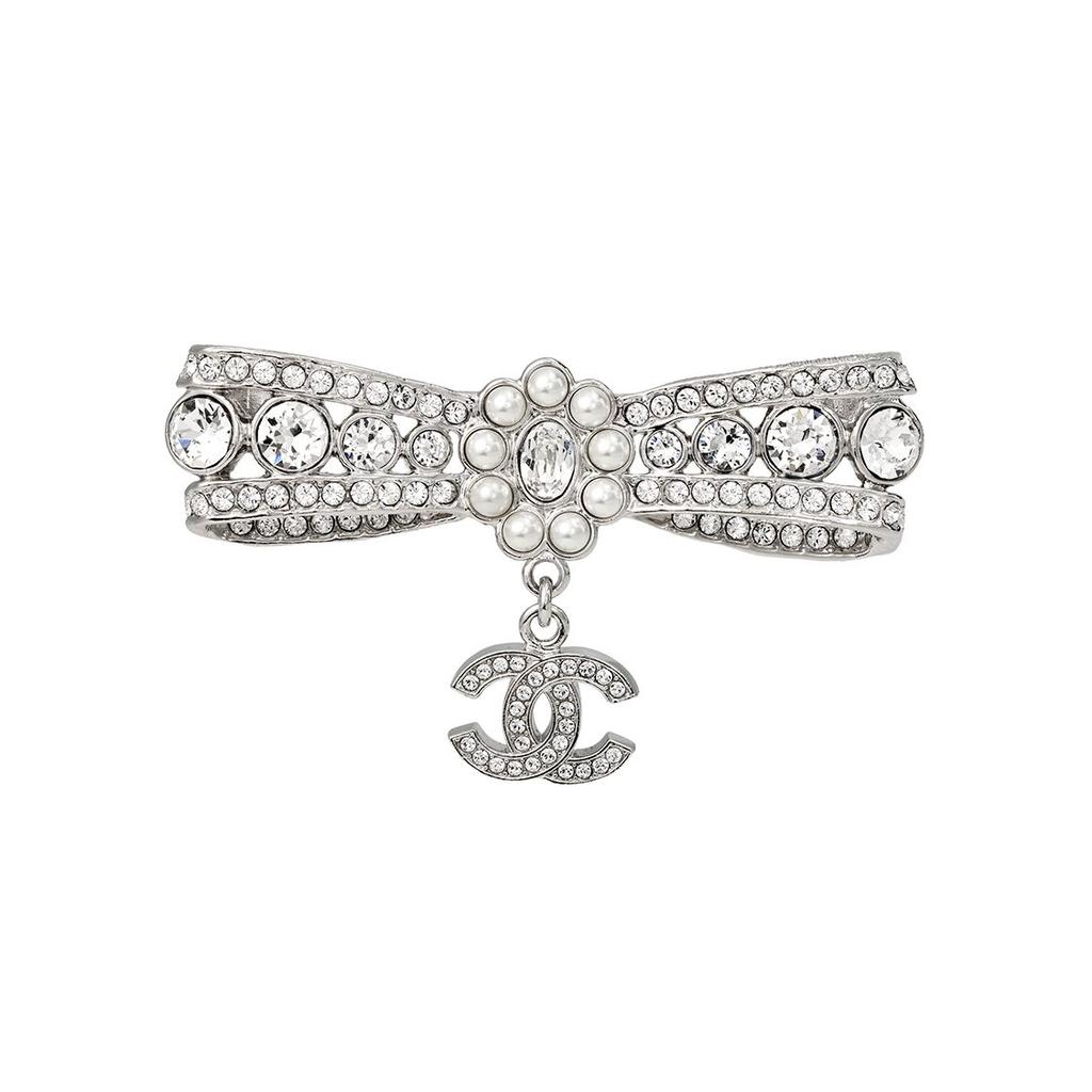 Chanel 23A Rhinestone Bow Brooch Women brooch ABB040-B13050-U0877