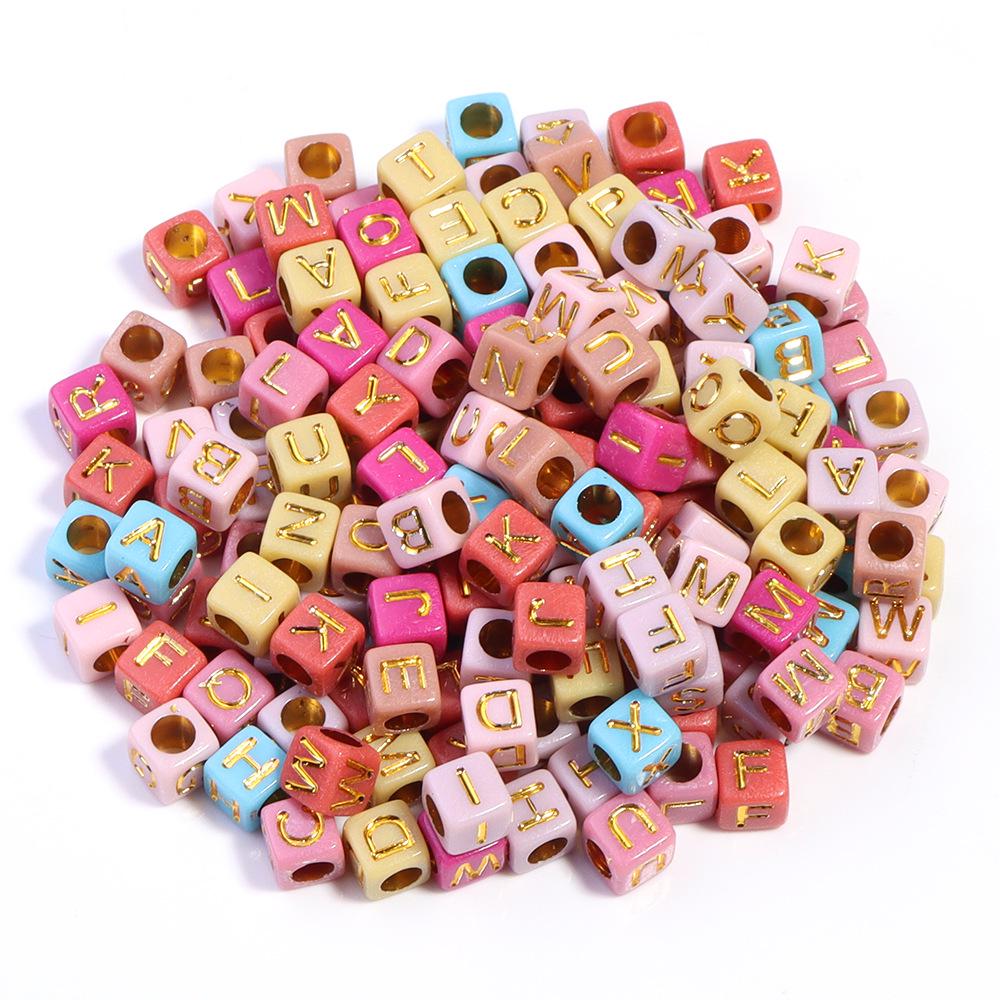 Acryl Englische Buchstabenperlen für DIY Kinderschmuck & Früherziehung - 26 Alphabetperlen