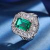 Jewelry Copper Bottom Gold-Plated Simulation Color Treasure Corundum Square Diamond 8 * 12 Temperament Ring Set Women
