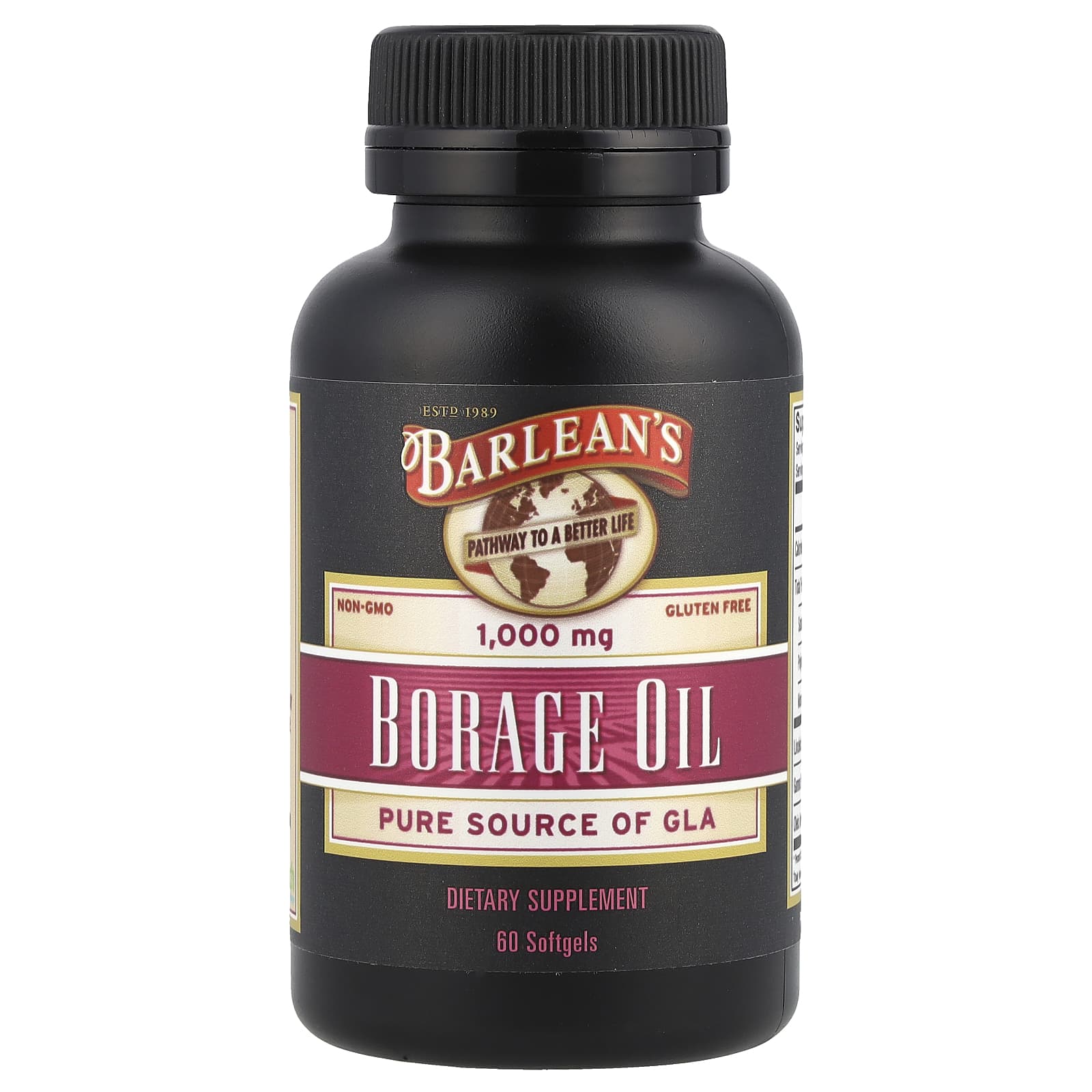 

Barlean S, Borage Oil, 1,000Mg, 60 Softgels