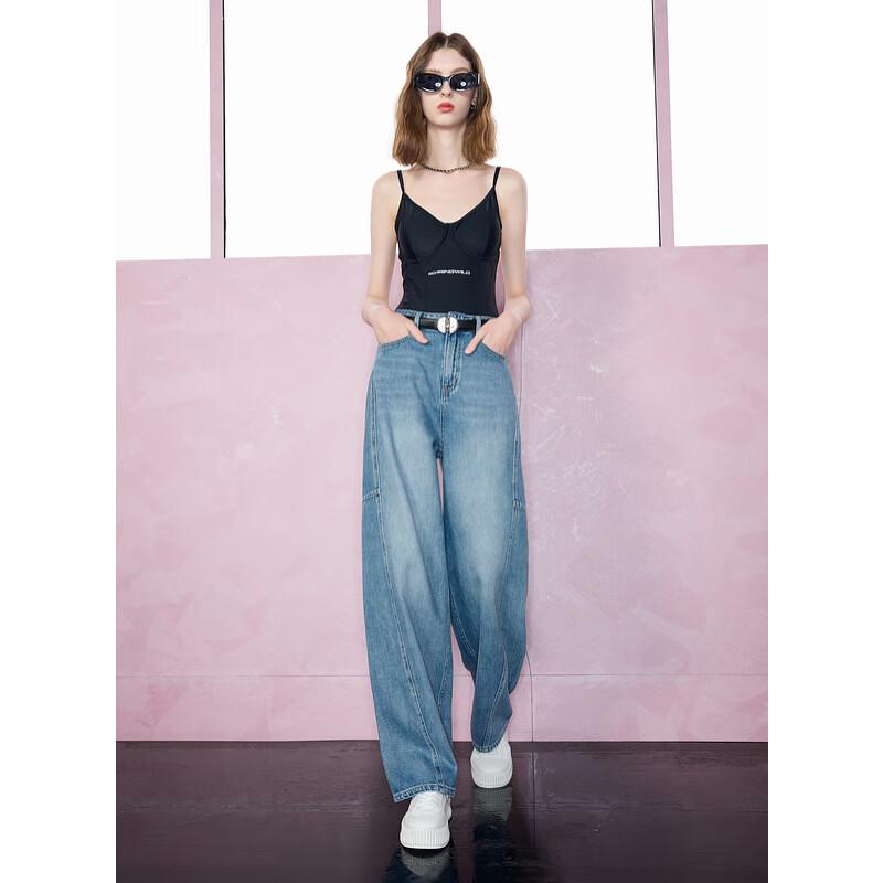 

SANCIA 2025 Spring High-Waist Curved Wide-Leg Jeans XL 170/76A