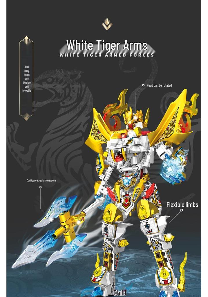 Steel Mecha Assembly Transformation DIY Model Building Blocks for Boys