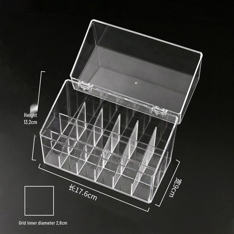 Transparent Lipstick and Nail Polish Organizer with Multi-Grid Storage