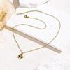 Elegant Four-Leaf Clover Titanium Steel Necklace—Versatile, Fashionable, Colorfast Clavicle Chain for Women
