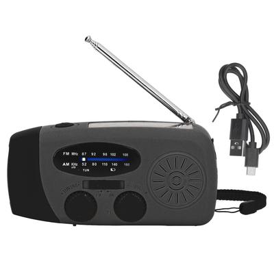 Solární rádio s ručním klikovým pohonem s LED svítilnou Přenosné FM AM WB USB rádio pro nouzové situace a katastrofy