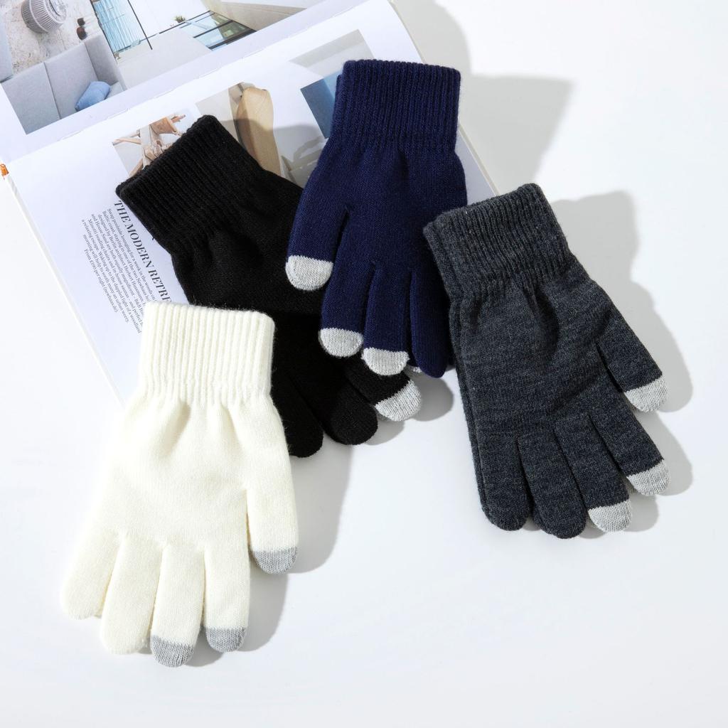 Gestrickte Touchscreen-Handschuhe für Wärme Winter für Herren und Damen Dickes Samt für Radfahren Winterhandschuhe