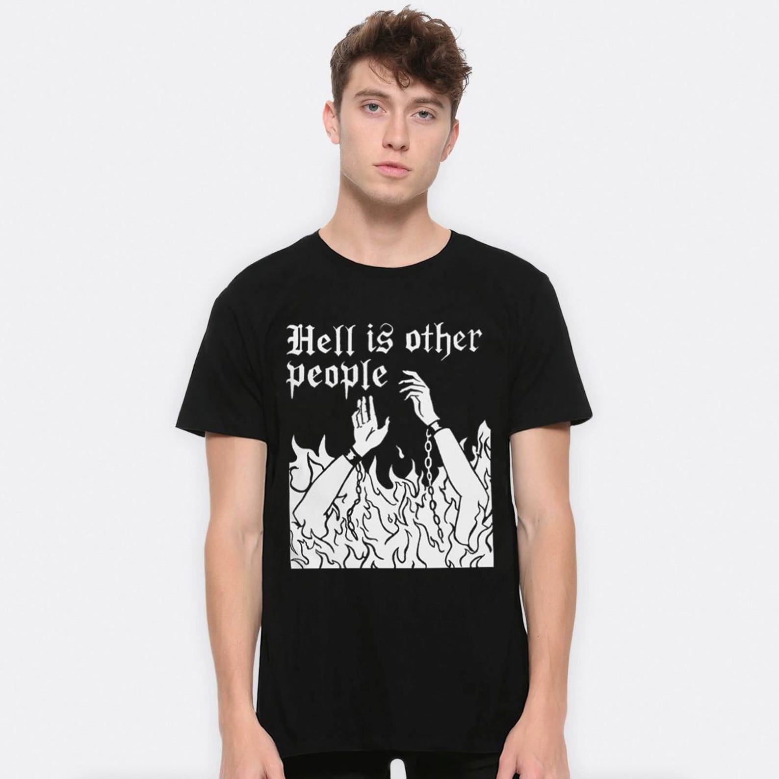 Hell Is Other People by Jean-Paul Sartre T-Shirt, Men s Women s Sizes (DSN-730909) 2XL