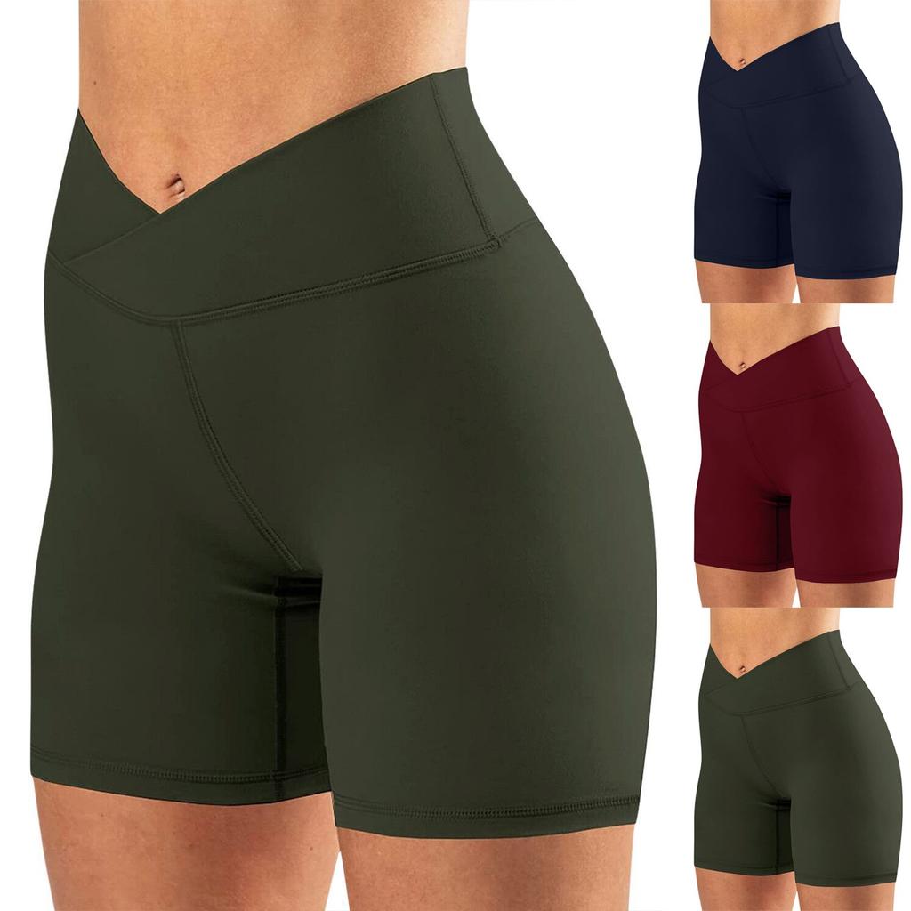 Women's Cross-Waist Peach Butt Drawstring Shorts Yoga Trousers