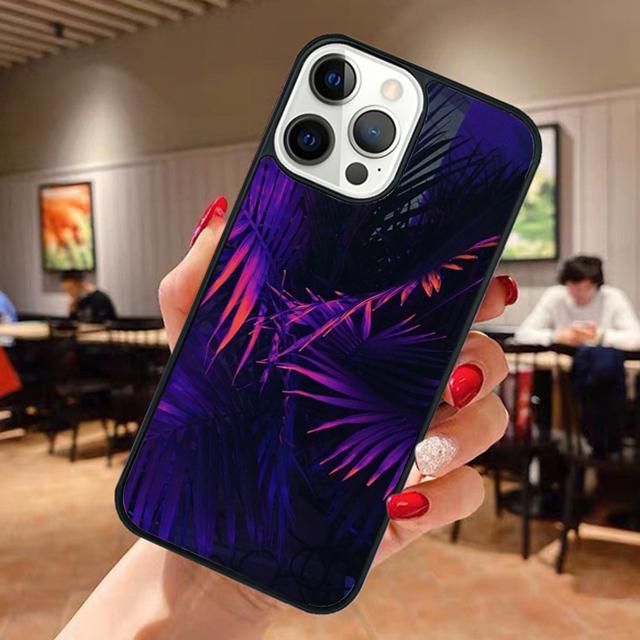80s Retrowave Neon Palms Tree Phone Case For iPhone 17 Air 13 12 14 15 16  Cover For Apple Pro Max Plus