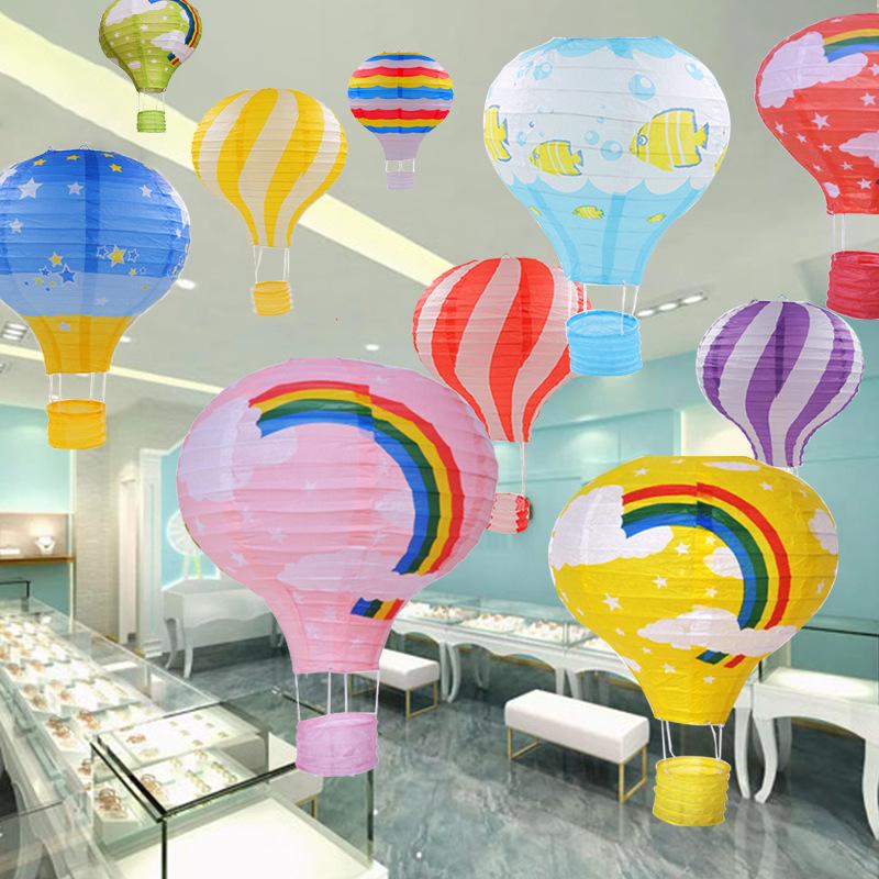 Back-to-School, Mid-Autumn Festival, National Day Hanging Hot Air Balloon Paper Lantern for Ceiling Decoration