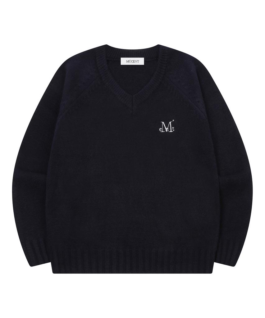 Mucent Noir Raglan V-Neck Knit (3 Colors)