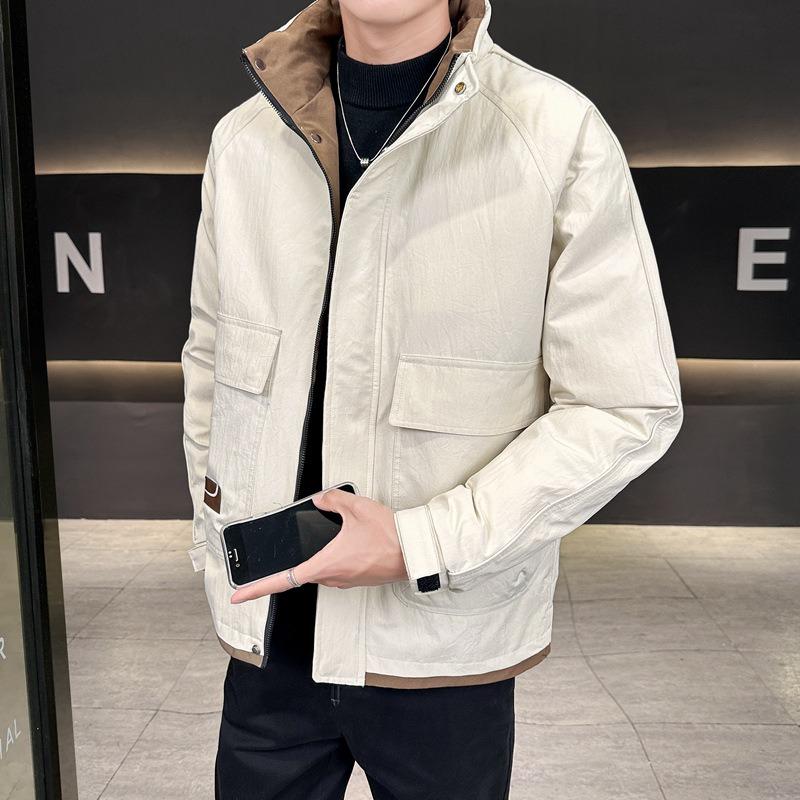 Down Jacket% White Duck Down Men's Winter New Warm Stand-up Collar Loose Men's Cold-resistant Jacket