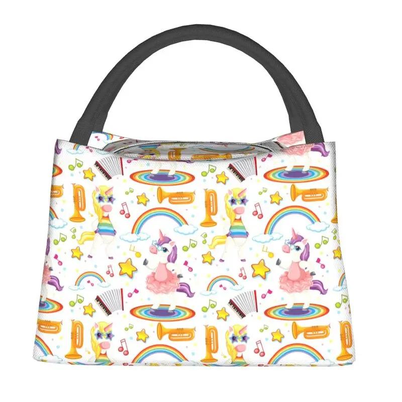 Custom Cartoon Unicorns Rainbows Lunch Bags Men Women Warm Cooler Insulated Lunch Boxes for Office Travel
