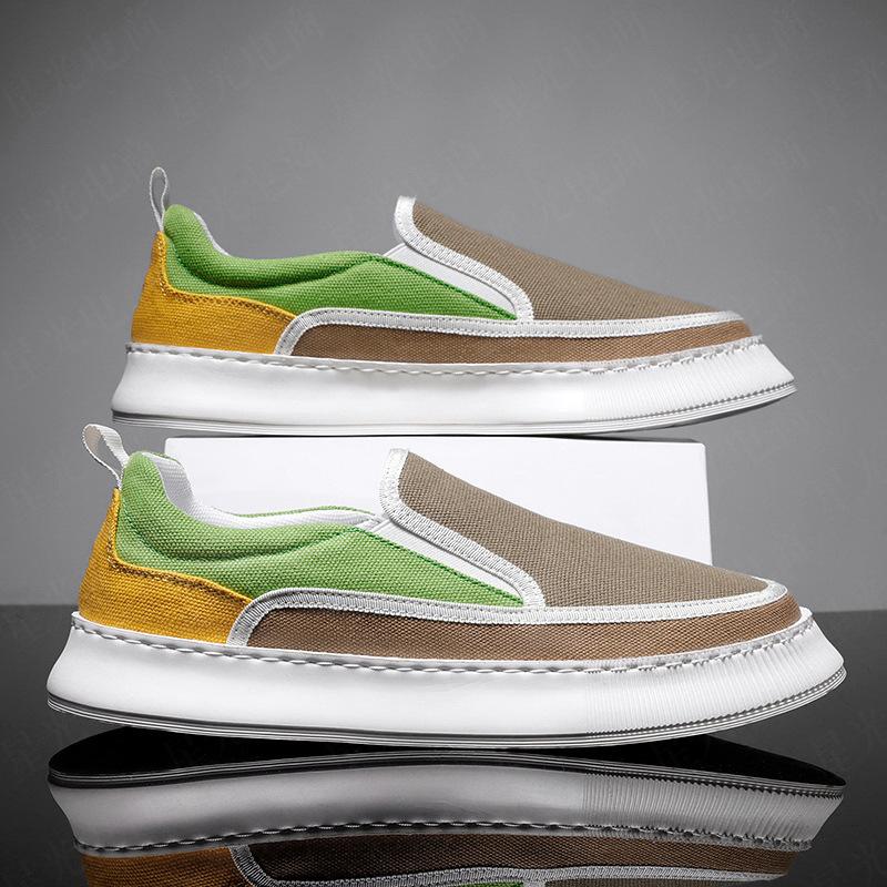 Vyriški batai Kvėpuojantys tinginių batai Platforminiai kasdieniai madingi batai Vyriški lengvi vieno pedalo drobės batai