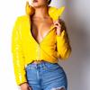 Women Fashion  Long Sleeve Glossy Leather Bread Down Jacket Zipper Pockets Coat