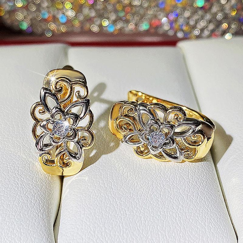 

Серьги в стиле ретро в этническом стиле, изысканные цветные пряжки для ушей с ажурным узором, модные серьги