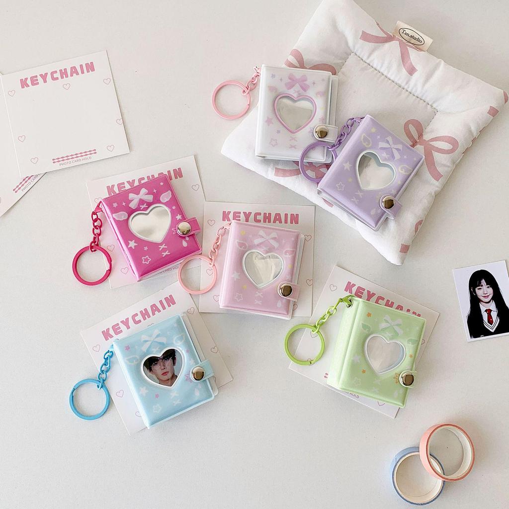 Korean Style Bow Photo Album: Cute ID Card & Idol Photo Display Pendant