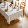 Elegant Striped Floral Jacquard Embroidered Rectangular Tablecloth Dining Table Decor Modern Minimalist Home