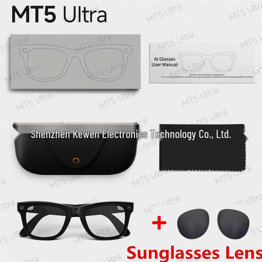 MT5Ultra AI Smart Glasses: Photo/Video, 8MP, Bluetooth Translation, Charging Included