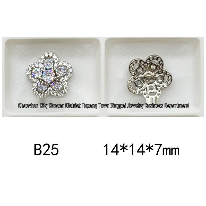 Mixed Color Pavé Zirconia Decorative Metal Button