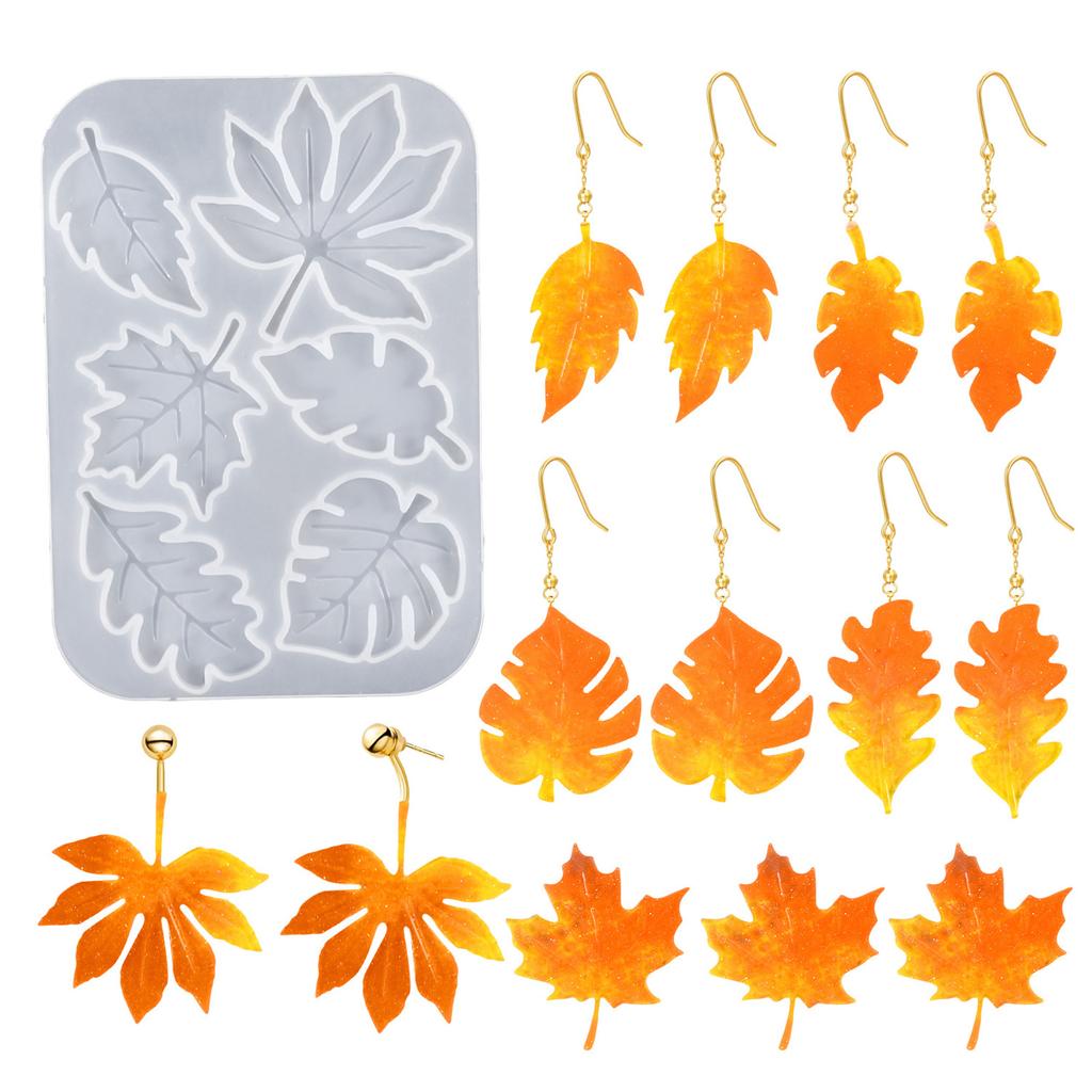 Silicone Pendant Mold Earring Molds Maple Leaf Shape Jewelry Molds Silicone Texture Present for Jewelry Enthusiasts