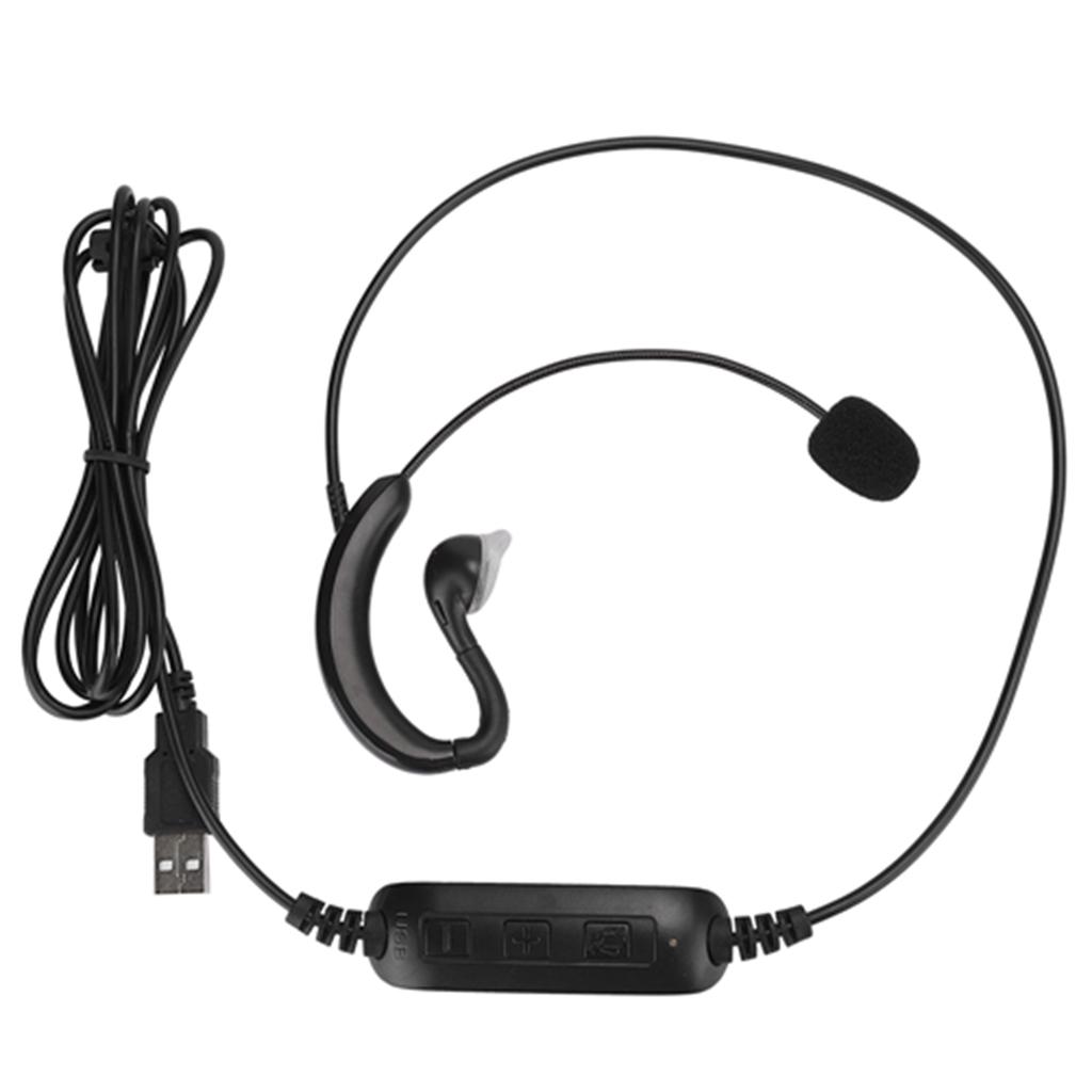 Ear Hook Headset USB Headphone Computer Notebook Accessory for Skype QQ MSN
