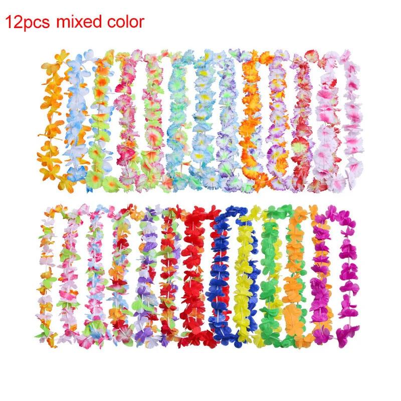 

12/50 PCE Гавайский стиль вечерние ожерелья гирлянды украшения пляжные выступления гирлянды аксессуары