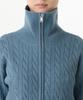 MUSINSA STANDARD WOMAN Women'S Cable Knit Zip-Up [Blue Grey]