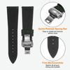 [uxcell] 24mm Leather Watch Band, Vintage Style Strap, Quick Release, Stainless Steel Butterfly Buckle, Unisex, Green