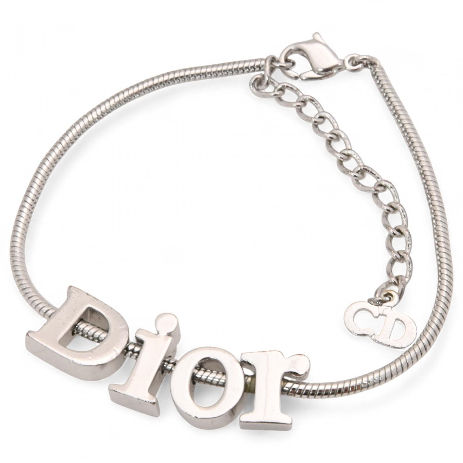 

Auth DIOR Logo Bracelet Silver Tone Women’s Jewelry di6608ee