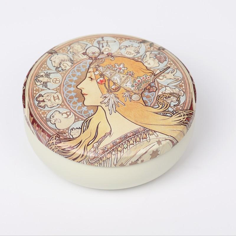 Tinplate Round Mousse Cake Macaron Dessert Tin Box Tea Sugar Coffee Storage Box Kitchen Flower Drawing Chocolate Candy Gift Case