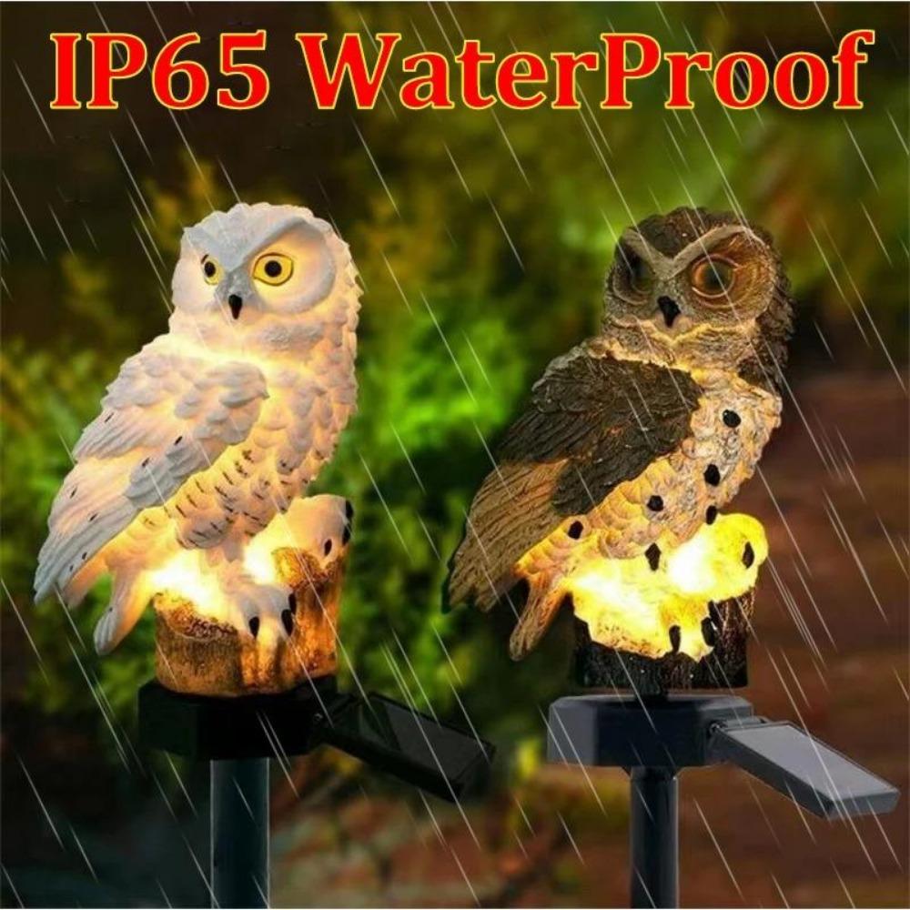 4pcs Solar Garden Light Outdoor Owl Solar Garden Stake Light Waterproof Warm White Led Light For Garden Patio Lawn Walkway Decor