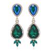 European & American Trendy Earring Drops with Colorful Rhinestones, Candy Colors, Tassels, and Geometric Alloy Design