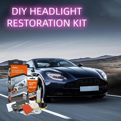 Kit DIY Restaurare Faruri, Curățare și Lustruire, Kit Reparare și Curățare Faruri Auto, Pastă de Curățare, Unelte pentru Recondiționare,