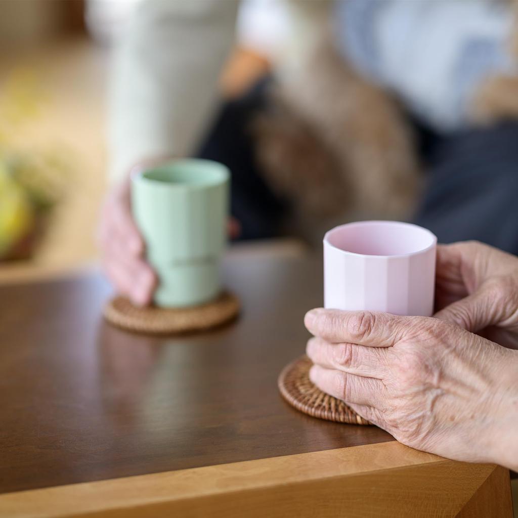 FIOLLU Plastic Cup, 250ml, Made In Japan, Lightweight, Food-Grade PP, BPA-Free, Microwave and Dishwasher Safe, Shatter-Resistant, Textured,