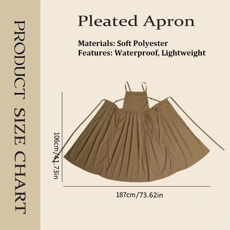 Long Lightweight Waterproof Apron with Pockets for Beauty Salon Nail Oil-proof Pleated Women's Kitchen Apron Anti-hair Pet Apron
