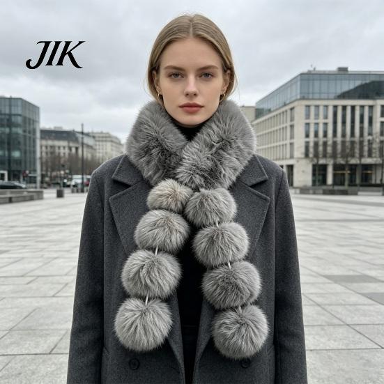 Convenient Magnetic Closure Scarf Women Faux Fur Scarf, Winter Neck Warmer with Buckle, Outfit Finishing Touch Elegant Draping Design Plush Long Soft