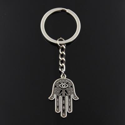 Chaveiro de Moda 33x22mm olho hamsa palma mão de Fátima proteção pingentes DIY Joias Masculinas Porta-Chaves de Carro Presente